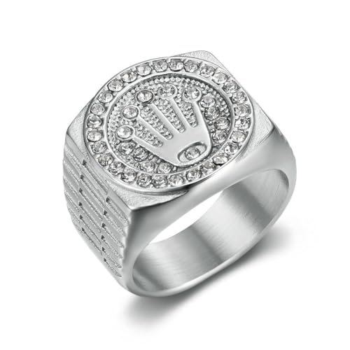 fycouyee CROWN TRIPLE BEAD RING HIP HOP HERRENRING AUS TITANSTAHL von fycouyee