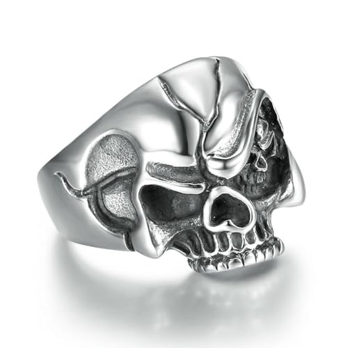 fycouyee Doppelschädel Herren Edelstahl Punk Ring von fycouyee
