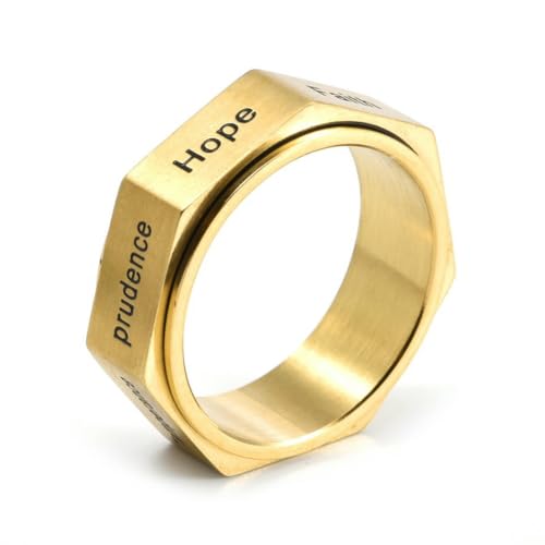 fycouyee Drehringe Herren Persönlichkeit Hepagonal Herren Einzelringe Nischenringe von fycouyee