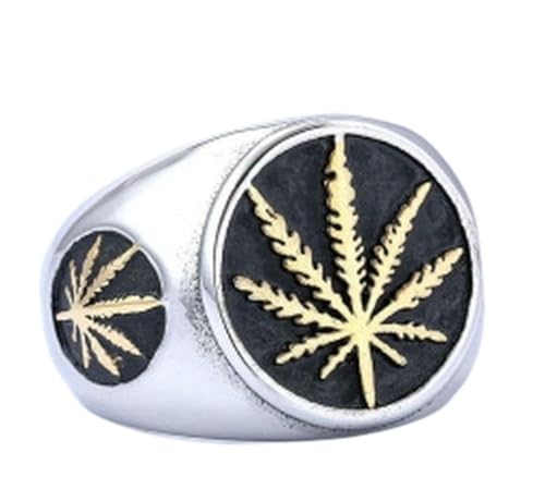 fycouyee Edelstahl Blätter Herren Baum des Lebens Ring Persönlichkeit Vintage Ring von fycouyee