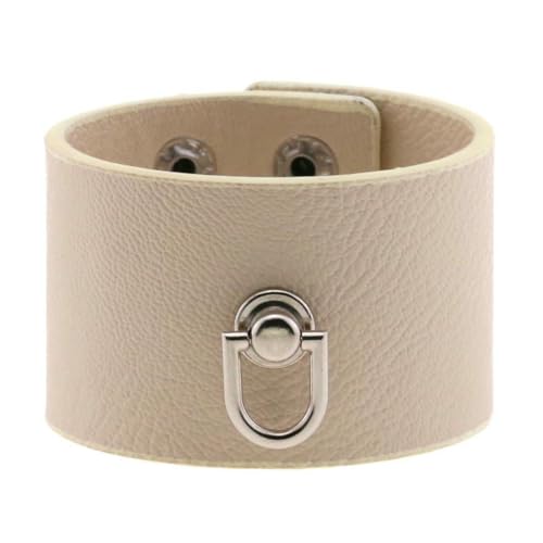 fycouyee Edelstahl Druckknopf Verschluss Punk Goth PU Leder D-Ring Armband Armband von fycouyee