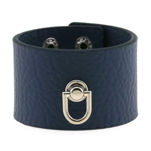 fycouyee Edelstahl Druckknopf Verschluss Punk Goth PU Leder D-Ring Armband Armband von fycouyee