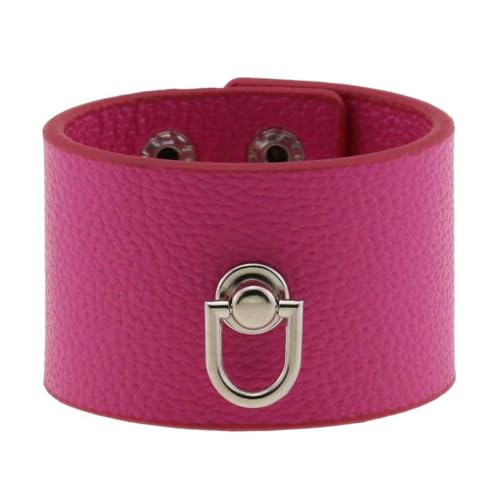 fycouyee Edelstahl Druckknopf Verschluss Punk Goth PU Leder D-Ring Armband Armband von fycouyee