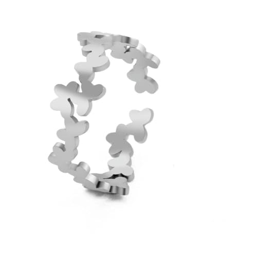 fycouyee Edelstahl Gold Schmetterling Ring Damen Verstellbare Ringe Hochzeitsschmuck Persönlichkeit von fycouyee