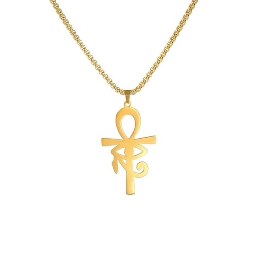fycouyee Edelstahl Kreuz Anhänger Halskette Ägyptische Hieroglyphen Edelstahl Schmuck für Männer und Frauen fycouyee Edelstahl Kreuz Anhänger Halskette Ägyptische Hieroglyphen Edelstahl Schmuck für Männer und Frauen von fycouyee