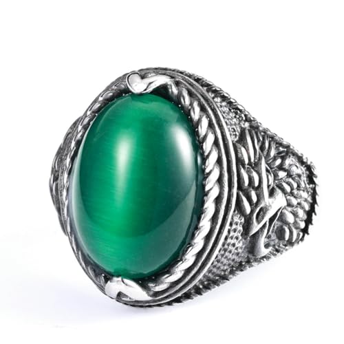 fycouyee Edelstahl Ring Adler Türkis Tigerauge von fycouyee