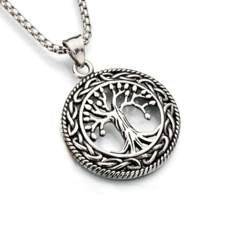 fycouyee Edelstahl hohler Baum des Lebens Anhänger Titanstahl hohler Baum Anhänger Halskette von fycouyee