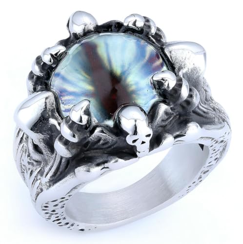 fycouyee Einfache Hip-Hop Persönlichkeit Mode Rot Gelb Blau Edelstahl Ring von fycouyee