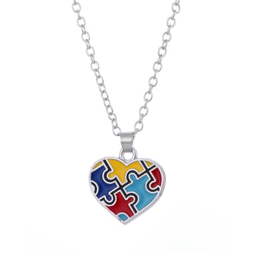fycouyee Einfache Liebe Puzzle Persönlichkeit Paar Schmuck Farbe Persönlichkeit Kreuz Puzzle Stil Legierung Halskette von fycouyee