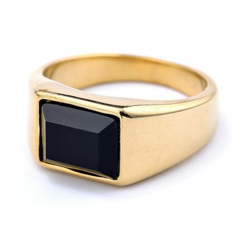 fycouyee Einfache Ringe Persönlichkeit Schmuck Schwarze Edelsteine Ringe Herren von fycouyee