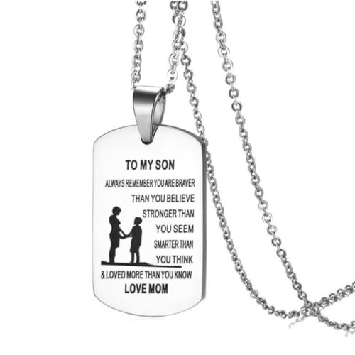 fycouyee Englischer Briefanhänger To My Son Halskette Anhänger Mutter und Kind Halskette Edelstahl von fycouyee