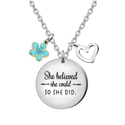 fycouyee Familie Edelstahl Sie glaubte sie könnte Halskette Liebe Blume Accessoire fycouyee Familie Edelstahl Sie glaubte sie könnte Halskette Liebe Blume Accessoire von fycouyee