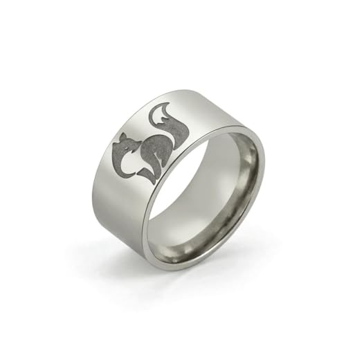 fycouyee Fuchs Ring Edelstahl 10mm breit Punk Tier Modeschmuck für Männer und Frauen fycouyee Fuchs Ring Edelstahl 10mm breit Punk Tier Modeschmuck für Männer und Frauen von fycouyee