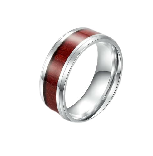 fycouyee Furnierringe Holzmaserung Herrenmode Ringe Schmuck von fycouyee