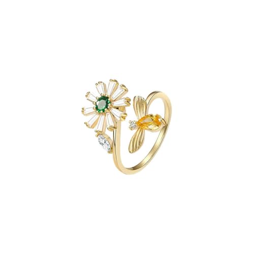 fycouyee Gänseblümchen Öffnungsring personalisiert kreativ Zirkon wirbelnde Biene fycouyee Gänseblümchen Öffnungsring personalisiert kreativ Zirkon wirbelnde Biene von fycouyee