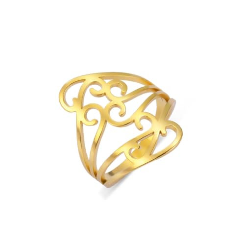 fycouyee Geflochtene Knotenwelle raues Gitter Hochzeit Verlobungsversprechen Cocktailparty Ring aus Edelstahl fycouyee Geflochtene Knotenwelle raues Gitter Hochzeit Verlobungsversprechen Cocktailparty Ring aus Edelstahl von fycouyee