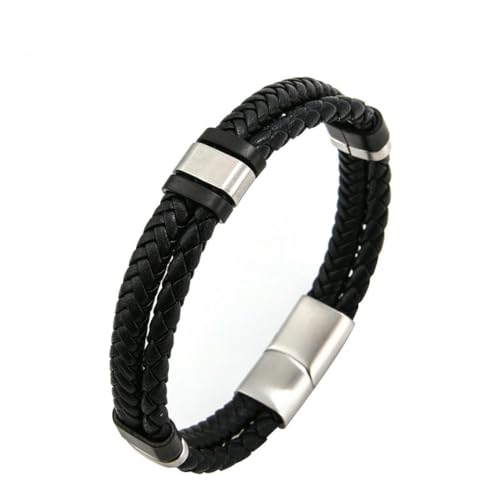fycouyee Geflochtenes Herrenarmband aus Leder mit Magnetschnalle von fycouyee