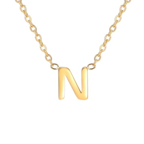fycouyee Geschweißte 26 Buchstaben Gold 18k Schmuck Halskette aus Edelstahl von fycouyee