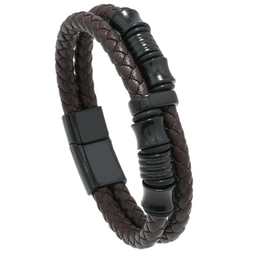 fycouyee Gewebte Herren-Lederarmbänder Modeaccessoires mehrschichtige Hip-Hop-Armbänder von fycouyee
