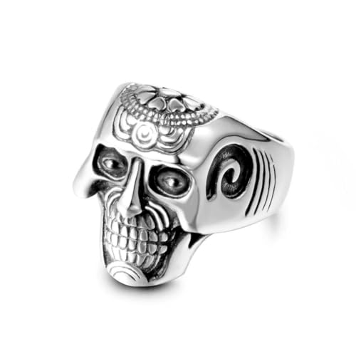 fycouyee Gothic Vintage Schädel Ring Herren Titan Punk Persönlichkeit Hand Ornament von fycouyee