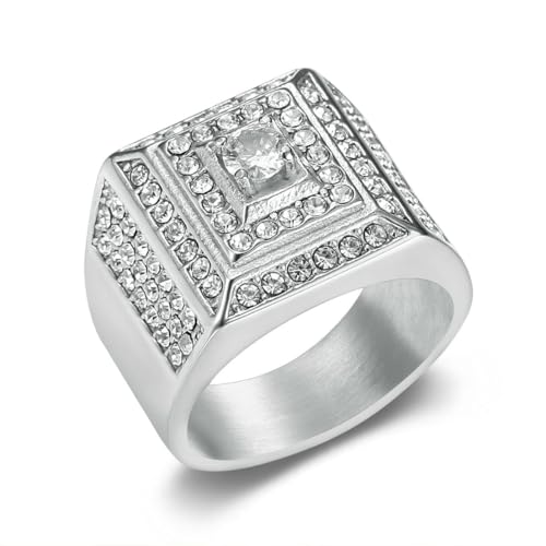 fycouyee HIP HOP RING TITAN STAHL ZIRKON LUXUS HERREN RING von fycouyee
