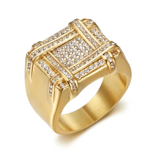 fycouyee HIP HOP SCHMUCK VOLLER DIAMANT KARIERTER HERRENRING fycouyee HIP HOP SCHMUCK VOLLER DIAMANT KARIERTER HERRENRING von fycouyee