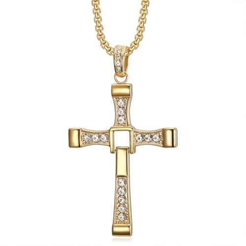 fycouyee Halskette Kreuz Anhänger Herren Edelstahl Schmuck von fycouyee