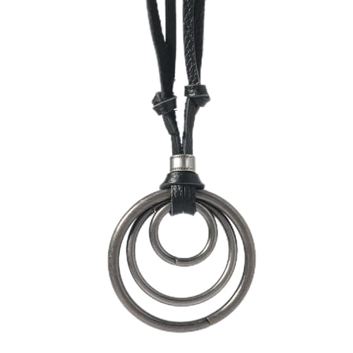 fycouyee Halskette kreativ angepasst Retro Multi-Loop Leder Seil Persönlichkeit von fycouyee