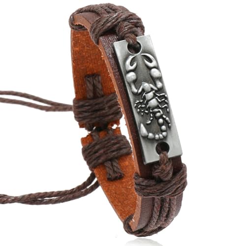 fycouyee Handgewebte Vintage Lederarmbänder Statement Legierung Skorpion Männer von fycouyee