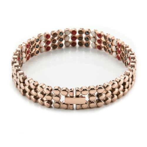 fycouyee Herren Roségold Polka Dot Perlen Negative Ion Magnetarmband Energie Armband von fycouyee
