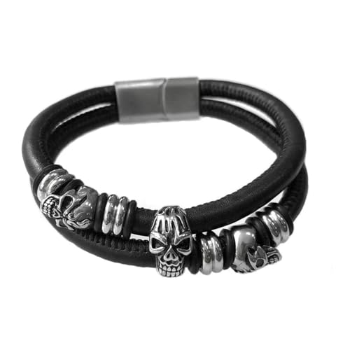 fycouyee Herrenschmuck Handschmuck mehrschichtiges Leder Magnetschnalle Herrenarmband von fycouyee