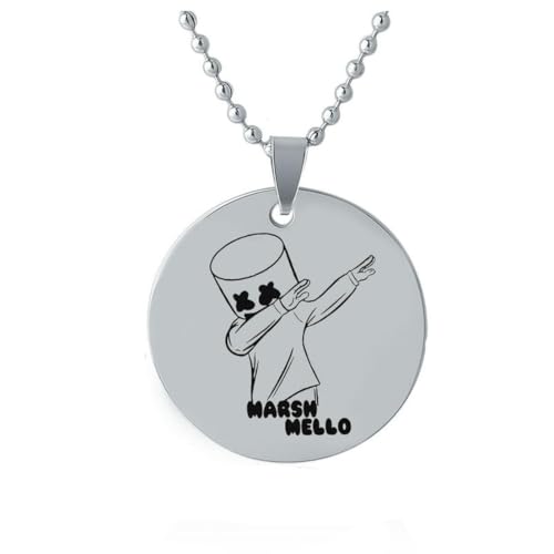 fycouyee Hip Hop Anhänger Schlüsselanhänger Edelstahl Marshmallow DJ Halskette von fycouyee