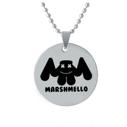 fycouyee Hip Hop Anhänger Schlüsselanhänger Edelstahl Marshmallow DJ Halskette von fycouyee