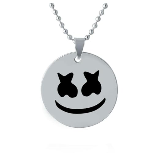 fycouyee Hip Hop Anhänger Schlüsselanhänger Edelstahl Marshmallow DJ Halskette von fycouyee