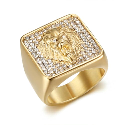 fycouyee Hip Hop HIPHOP Schmuck Titan Stahl Volldiamant Löwenkopf Herrenring fycouyee Hip Hop HIPHOP Schmuck Titan Stahl Volldiamant Löwenkopf Herrenring von fycouyee