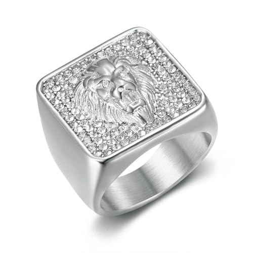 fycouyee Hip Hop HIPHOP Schmuck Titan Stahl Volldiamant Löwenkopf Herrenring fycouyee Hip Hop HIPHOP Schmuck Titan Stahl Volldiamant Löwenkopf Herrenring von fycouyee