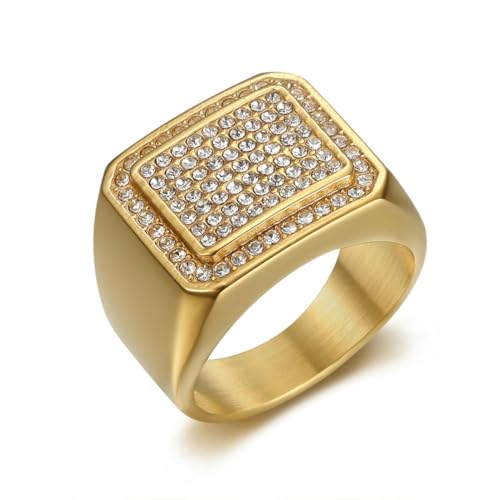 fycouyee Hip Hop Mode Persönlichkeit Ring Titan Stahl Diamant Quadrat Ring fycouyee Hip Hop Mode Persönlichkeit Ring Titan Stahl Diamant Quadrat Ring von fycouyee