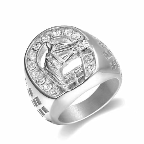 fycouyee Hip Hop Schmuck Titan Stahl Diamant Pferdekopf Herrenring fycouyee Hip Hop Schmuck Titan Stahl Diamant Pferdekopf Herrenring von fycouyee