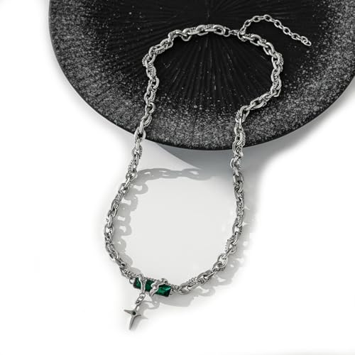 fycouyee Hip Hop Titan Stahl Halskette Herren Nische Schlüsselbein Kette Damen Accessoires fycouyee Hip Hop Titan Stahl Halskette Herren Nische Schlüsselbein Kette Damen Accessoires von fycouyee
