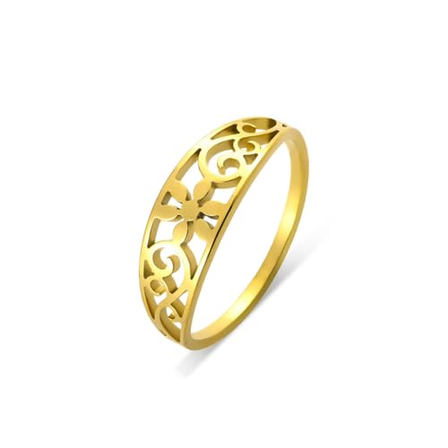 fycouyee Hohle filigrane Blumen Edelstahl Ringe böhmische Ringe Damen Schmuck Mode Frau fycouyee Hohle filigrane Blumen Edelstahl Ringe böhmische Ringe Damen Schmuck Mode Frau von fycouyee