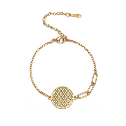 fycouyee Hollow Circles Anhänger Armband Herren und Damen geometrischer Edelstahl von fycouyee