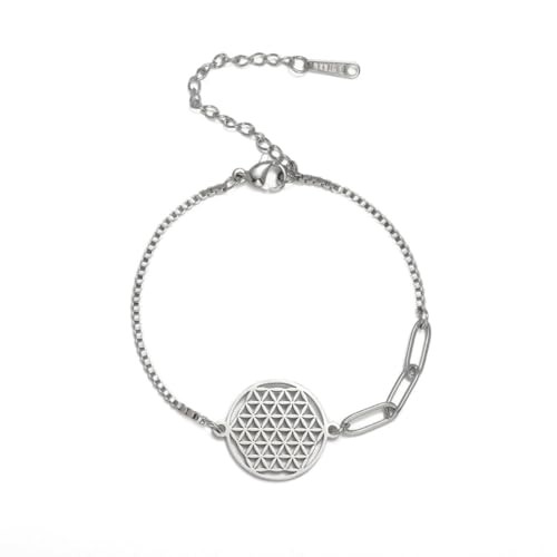 fycouyee Hollow Circles Anhänger Armband Herren und Damen geometrischer Edelstahl von fycouyee