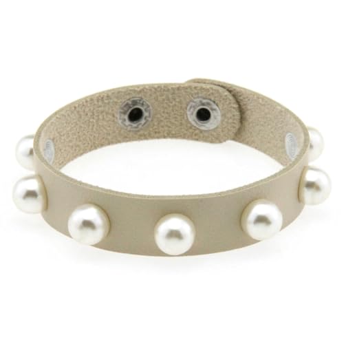 fycouyee Imitation Perle Armband Mode Leder Paar Gothic von fycouyee