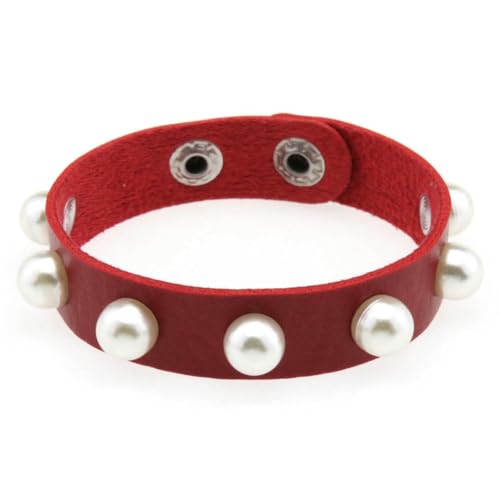 fycouyee Imitation Perle Armband Mode Leder Paar Gothic von fycouyee