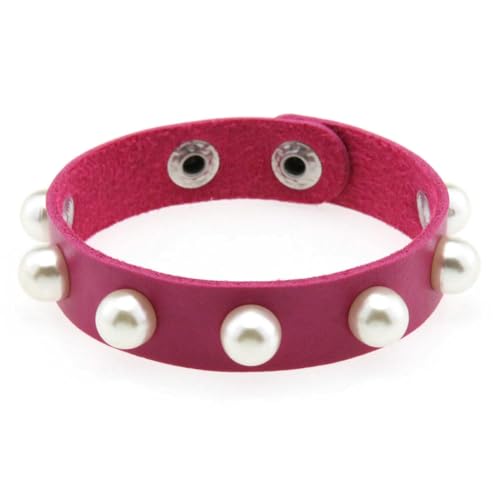 fycouyee Imitation Perle Armband Mode Leder Paar Gothic von fycouyee