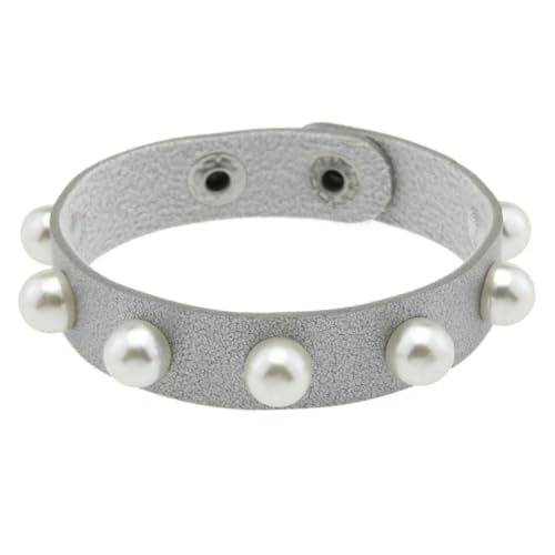 fycouyee Imitation Perle Armband Mode Leder Paar Gothic von fycouyee