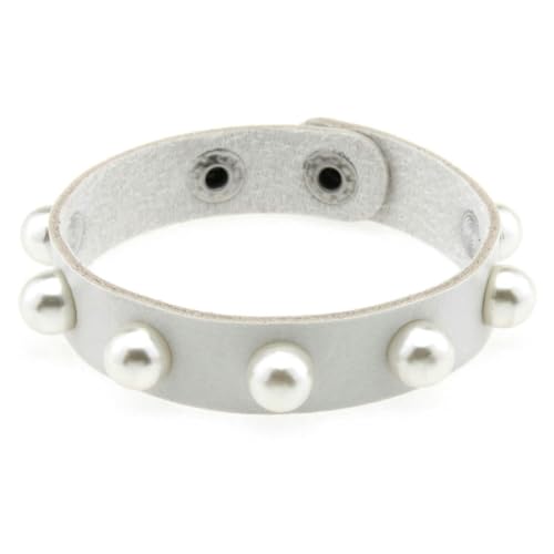 fycouyee Imitation Perle Armband Mode Leder Paar Gothic von fycouyee