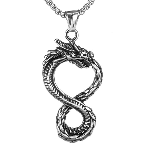 fycouyee Jewelry man stainless steel necklace vintage dragon von fycouyee