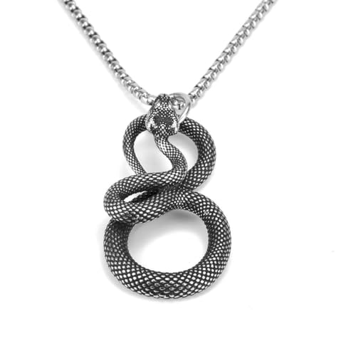 fycouyee Jewelry stainless steel man stainless steel necklace vintage animal cobra von fycouyee