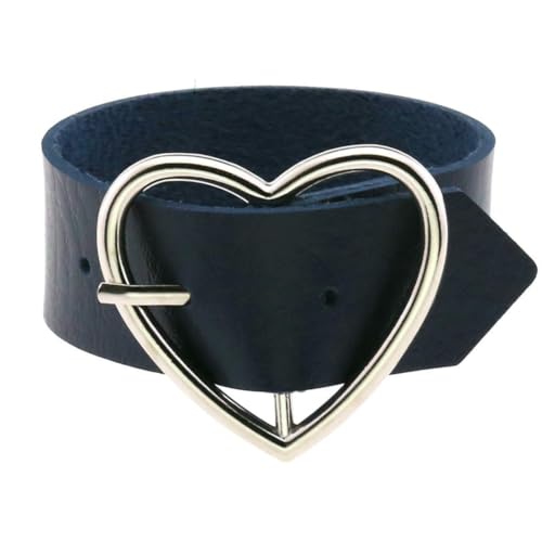 fycouyee Klassisches Herzarmband Punk Gothic kreative PU Leder Anstecknadel von fycouyee